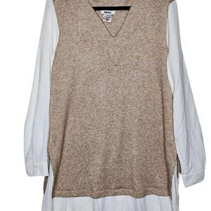 DKNY Beige V-Neck Tunic